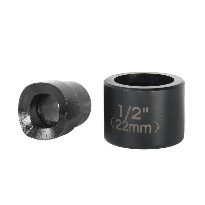 ZUVER 1/2" (22mm) Conduit Punch and Die Black Oxide Finish, Work with KO Tools Hydraulic Knockout Driver 7/16"-20UN Thread - Image 1